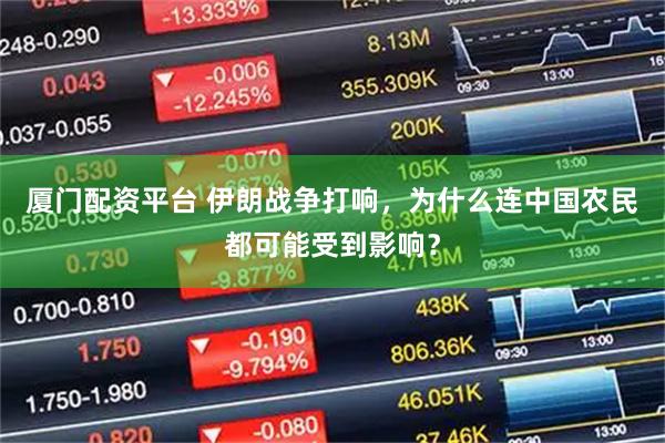厦门配资平台 伊朗战争打响，为什么连中国农民都可能受到影响？