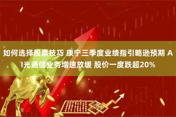 如何选择股票技巧 康宁三季度业绩指引略逊预期 AI光通信业务增速放缓 股价一度跌超20%